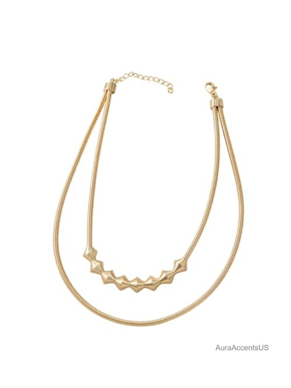 Chunky Double Layer Coil Spring Chain Choker Necklace